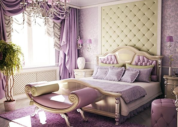 Фиолетовый цвет в интерьере: особенности оттенка, декор гостиной, детской комнаты, спальни в фиолетовых тонах, сочетание с другими цветами